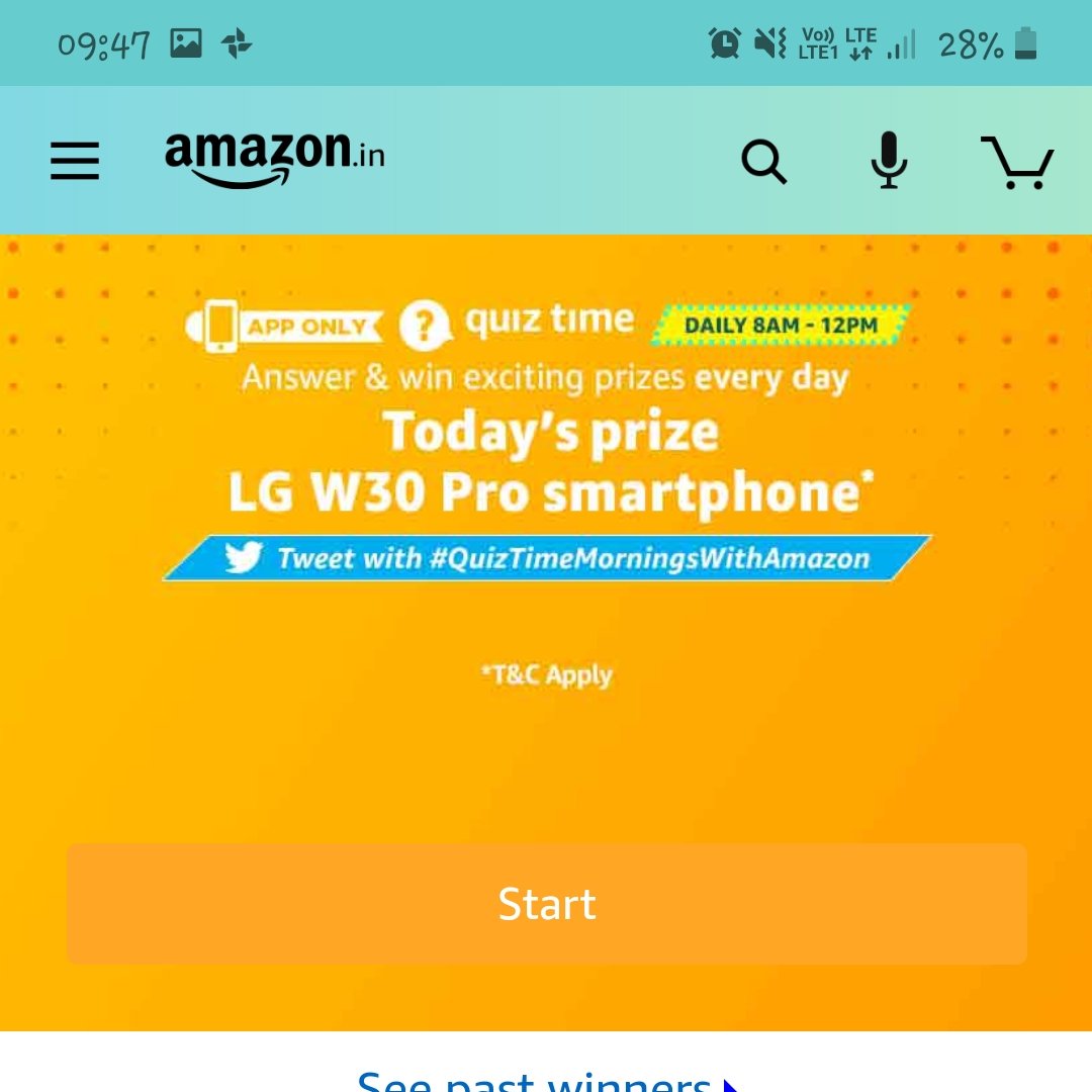 SahaBedanto's tweet photo. I played this interesting quiz on Amazon - Try your luck for a chance to win exciting rewards https://t.co/kqQukEGikB  
#QuizTimeMorningsWithAmazon https://t.co/DprT2G5XM2