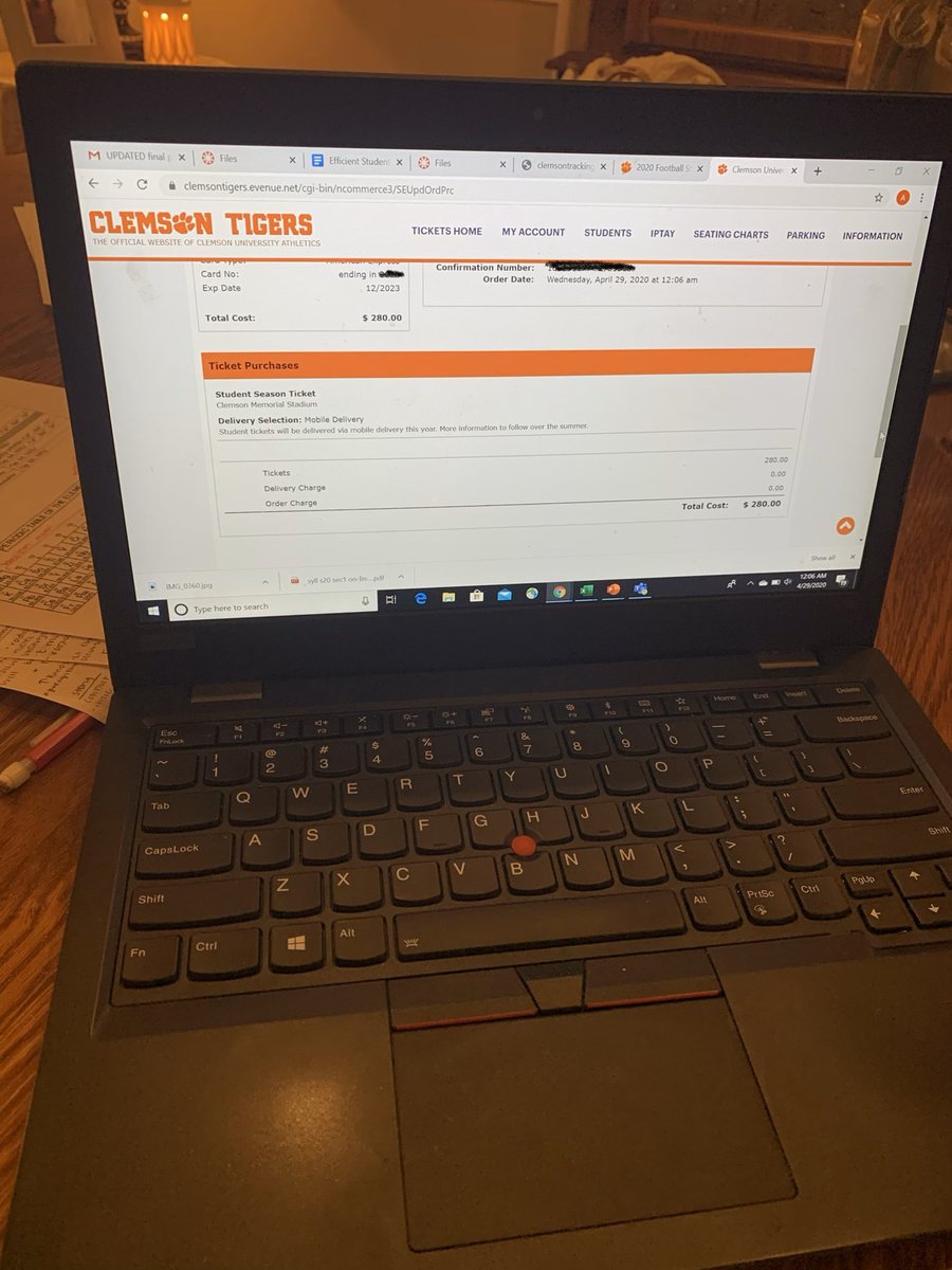 JeffHolley99's tweet photo. My daughter was online at midnight when the 2020 @ClemsonFB student ticket ordering went live thru @IPTAY / @IPTAYCC ! Thatβs my girl!
βTrain a child in the way they should go...β
Done β
#Confidence #LetsPlay2020 https://t.co/PSPly66lB1