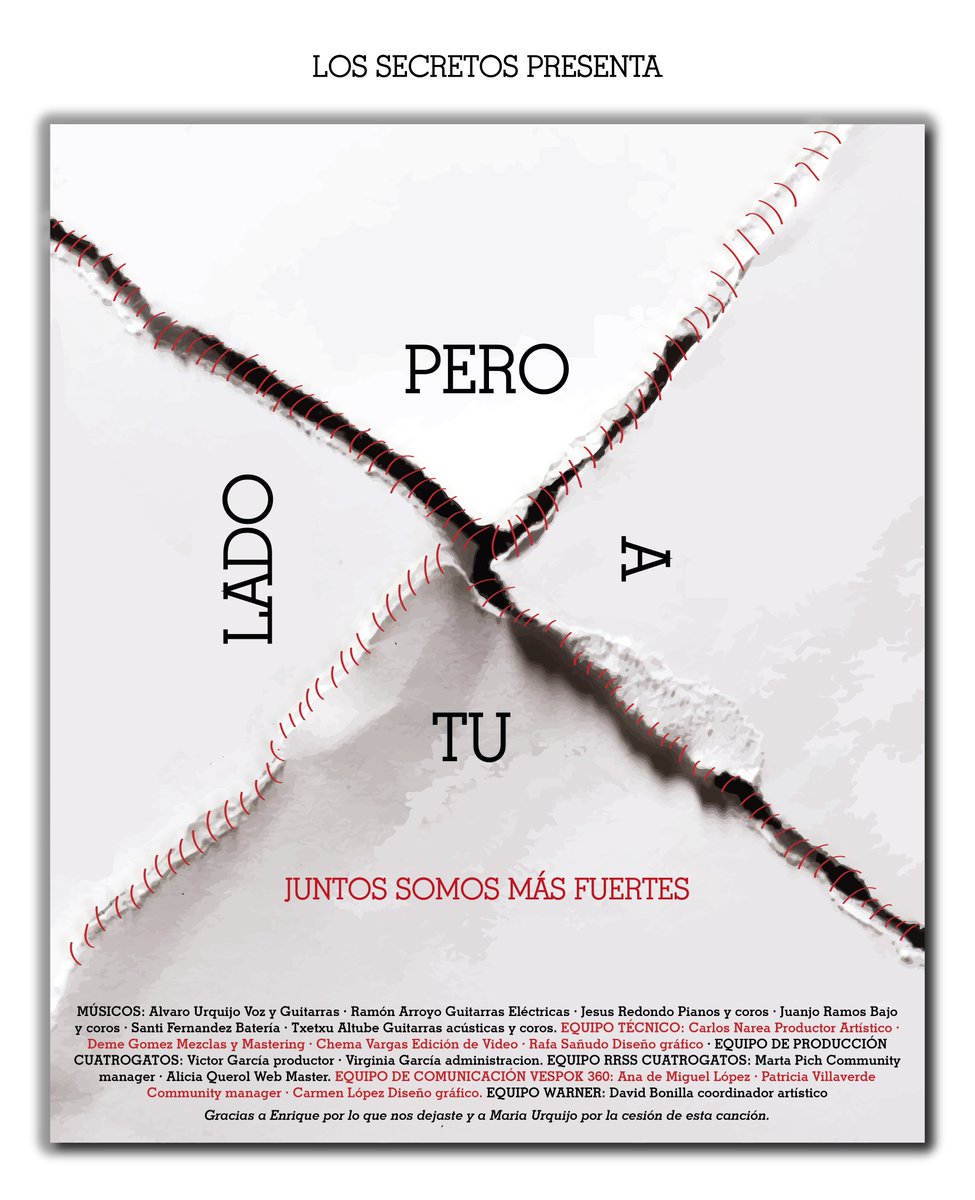 manologarciacia's tweet photo. 29/4 11:30h @La_SER estrena nueva versión #PeroATuLado @los_secretos junto a amigos de la música, entre ellos #ManoloGarcía
Apoyando #DonaMadrid + #CruzRojaResponde @CruzRojaEsp + #NuestraMejorVictoria de @RafaelNadal y @paugasol
#LosSecretos #Covid19 #NuestraMejorVictoria https://t.co/ibBJ6yjn4I