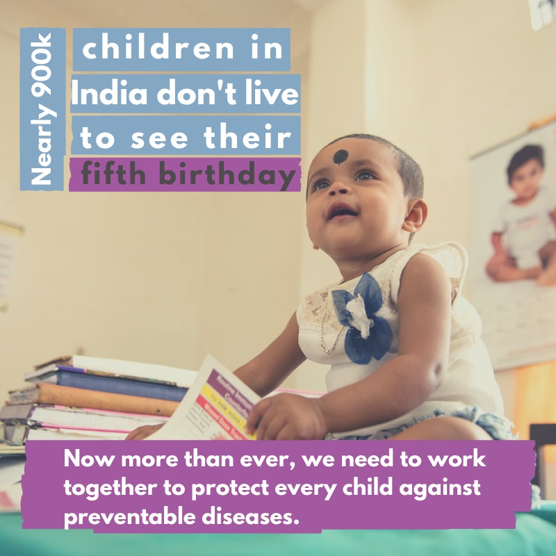 d_vaidyanathan's tweet photo. Nearly 900k children in India don’t live to see their fifth 
birthday. Now more than ever, we need to work 
together to protect every child against preventable 
diseases – because vaccines work #Together4Health https://t.co/UuSQR8ZxDV