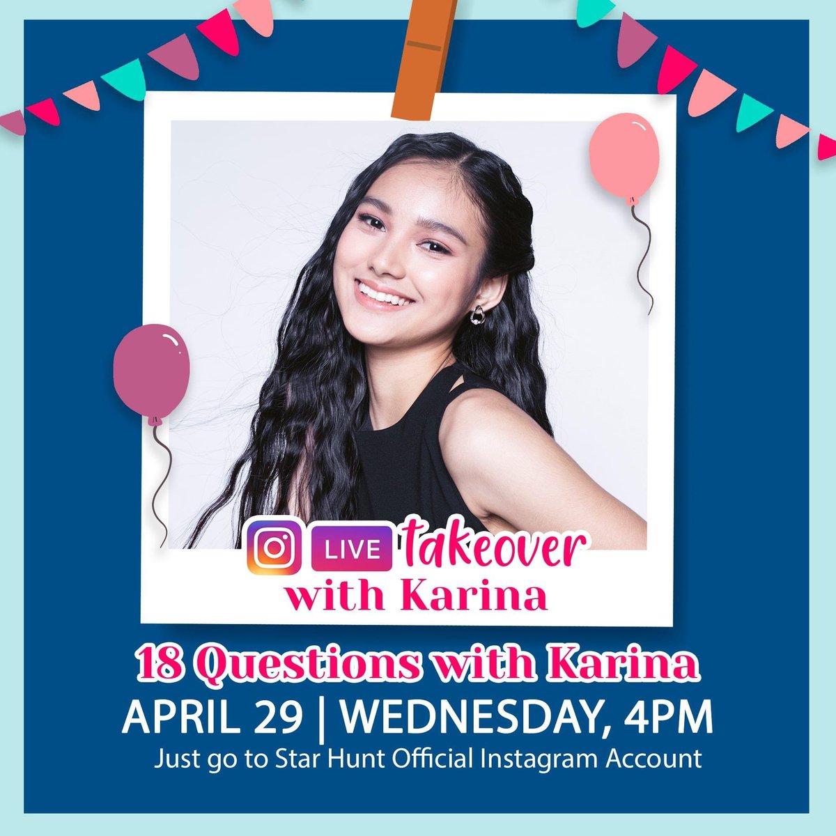 starhuntabscbn's tweet photo. 18 questions with the debutante! Join @MissKareee as she takes over Star Hunt's Instagram account! See you later, 4PM! https://t.co/L1PooL9fdg