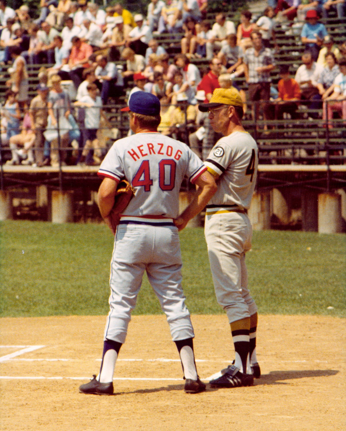 OldTimeHardball on X: Texas #Rangers mgr Whitey Herzog and Pittsburgh  #Pirates mgr Bill Virdon chat on Doubleday Field, Hall of Fame Weekend -  Aug 6, 1973  / X