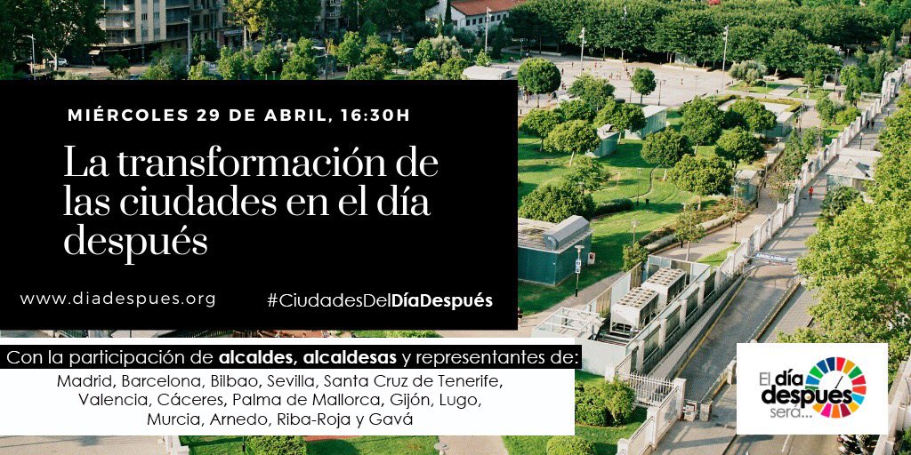 iberdrola's tweet photo. 🔜 No te pierdas el GRAN ENCUENTRO sobre los planes de las ciudades para el #DíaDespués

🏛 Alcaldes de grandes urbes españolas hablarán sobre iniciativas, retos y el futuro para las #CiudadesDelDíaDespués. 

🕟 16:30h.

📺 GRATIS. Aún puedes inscribirte: https://t.co/2veemR9YvQ https://t.co/JVRO5MyoFo