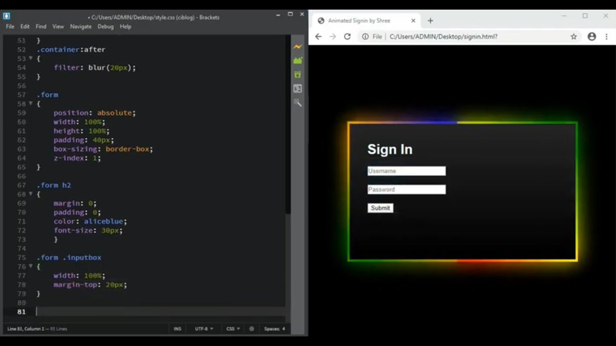 Experiencing the new features of CSS to bring out all new animated Sign in Form.

Share, Like, Support &amp; Subscribe.
youtu.be/PR2RQufHvw8