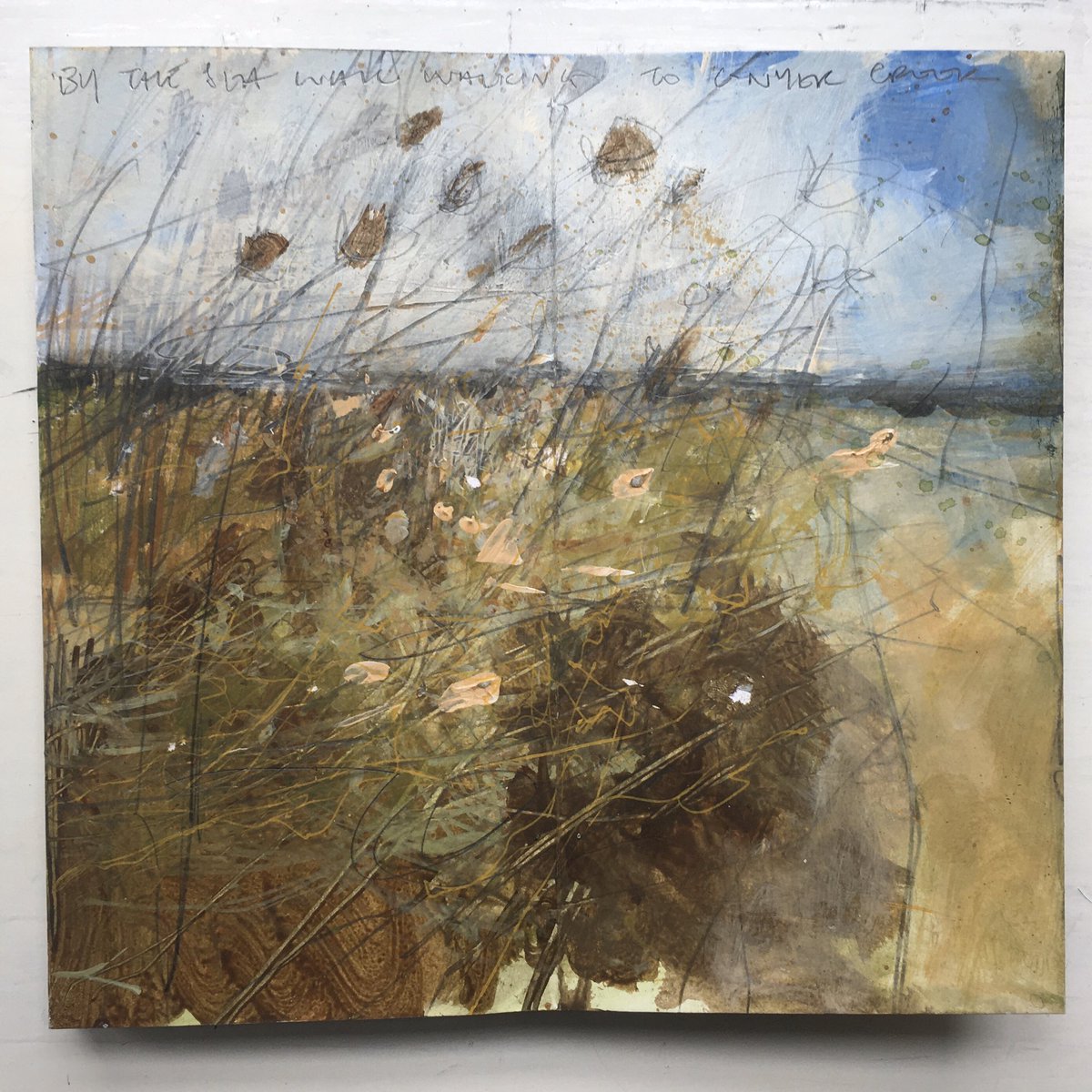 By the sea wall.. 
#sketchbook #faversham #mixedmedia #landscapepainting #kent #drawing #art