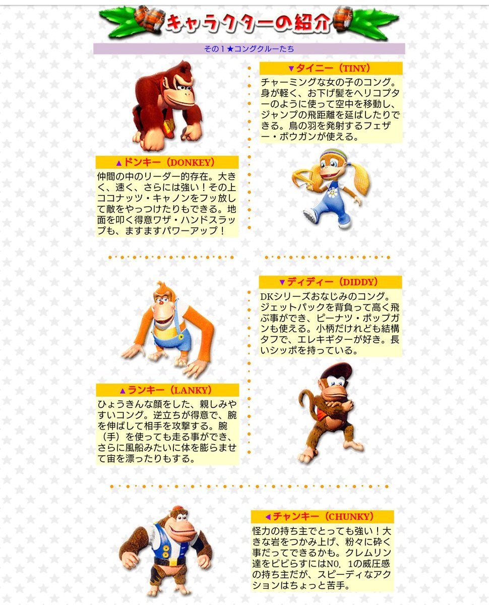 ぷぷたん え 6４やってました タイニー可愛いよね でもテナガザルのランキー好きでした この画面見て思い出しました 笑笑 後