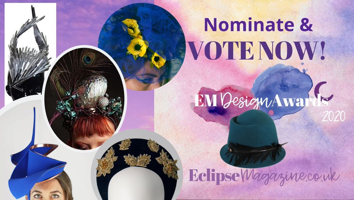 #Nominate &amp; #vote for your favourite #milliner in @eclipse_racing #magazine's Design Awards. Closing date for nominees is 15May20. Milliners nominated so far include <a href="/MaggieMowbray/">Maggie Mowbray Millinery</a> <a href="/gambleandgunn/">Gamble and Gunn</a> <a href="/SharperMilliner/">Sally Harper</a> <a href="/A_B_Millinery/">Anabella millinery</a> <a href="/meghanbriton/">Meghanbriton</a> <a href="/ClunieRachael/">AvantGardeCouture</a> eclipsemagazine.co.uk/enter-the-em-d…