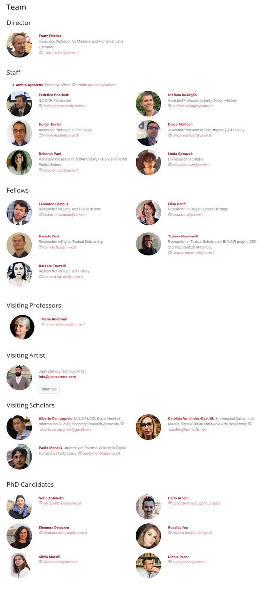 Follow <a href="/venicedph/">VeDPH</a> amazing team on #dayofdh2020: 
<a href="/vranzvischer/">Franz Fischer</a>
<a href="/CFCastrillo_/">CAROLINA FERNÁNDEZ-CASTRILLO</a>
<a href="/paolomonella/">Paolo Monella</a>
<a href="/StDallAglio/">Stefano Dall'Aglio</a>
<a href="/codices_hunter/">linda spinazze'</a>
<a href="/f_boschetti/">f_boschetti</a>
@tizmancinelli
@leocampus
<a href="/angelodel80/">Angelo M Del Grosso</a>
<a href="/E1I2A/">Elisa Corrò</a> @elo_delpozzo <a href="/silvmarsili/">silvmarsili</a> 
<a href="/marieredmond/">Marie Redmond</a> <a href="/ACampagnolo/">Alberto Campagnolo</a>
<a href="/CaFoscari/">Unive Ca' Foscari</a>
unive.it/pag/39289/
