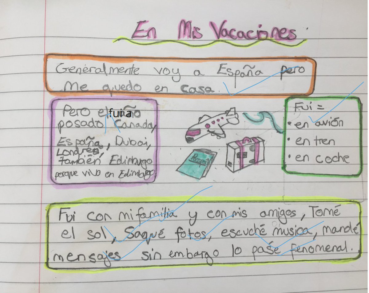 Muy bien! Some lovely work 'Dreaming of a past holiday' by S2 Spanish. Well done to Tallulah McMorris and Max Munro. <a href="/George_Heriots/">George Heriot's</a> #spanish #lockdownlearning #heriots 🇪🇸