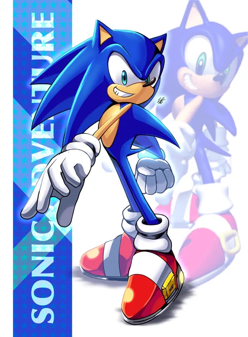 I did the challenge of @VioletMadness7 's trend!
I drew #SonicTheHedgehog of #SonicAdventure ! 