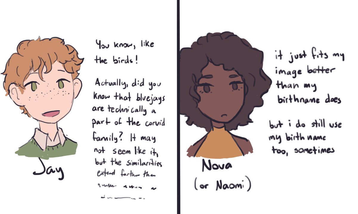 iccaruus's tweet photo. today’s cooldown doodle was a little @bigmoodcomic chat about chosen names https://t.co/DvGAku7qpC