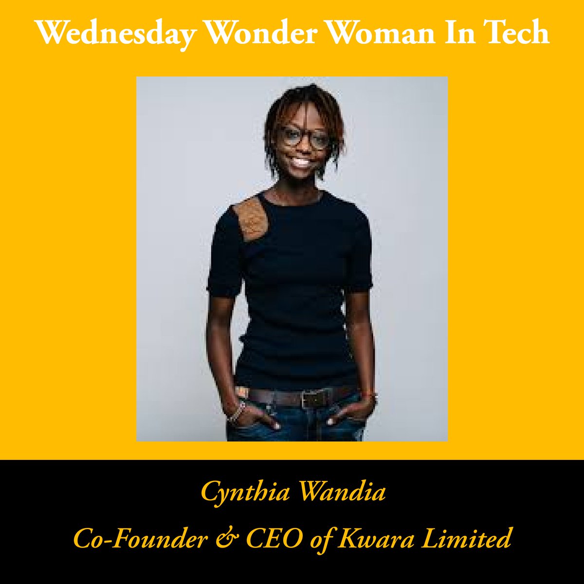 10XWomenToTech's tweet photo. Today we celebrate an amazing woman in tech, Cynthia Wandia who is the CEO and Co-Founder of Kwara in Kenya.
#girlswhocode #womenintech #blackwomenintech #womeninstem  #womenbosses #womanboss #womenbossesinbusiness #womenempowerment #stemsquad #stem https://t.co/hnXeeYsj9j