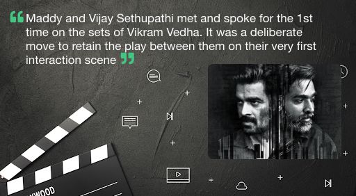 FlixjiniTamil's tweet photo. Madhavan and Vijay Sethupathi met and spoke for the 1st time on the sets of Vikram Vedha. It was a deliberate move to retain the play between them on their very first interaction scene @ActorMadhavan @MadhavanFans @Maddy_fans @VijaySethuOffl @TeamVijaySethu @Team_VijaySethu #fact https://t.co/YFwwg8cEA6