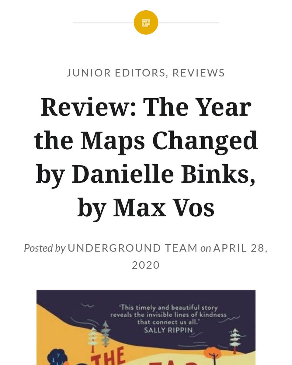 MaxVosWriter's tweet photo. my review of @danielle_binks The Year the Maps Changed has gone up on @undergroundWA - give it (and then the book) a read! 🗺️🚓🚲👶 https://t.co/aMVSBHE4bo