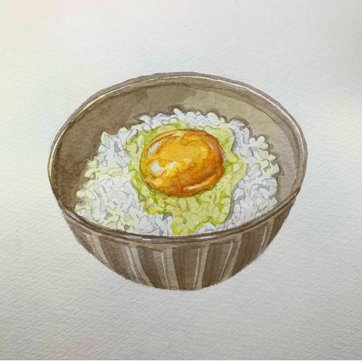 生菓子 一日一創作 卵かけご飯 イラスト好きな人と繋がりたい おうち時間 Stayhome Illustration Drawing 芸術同盟 卵かけご飯 Tkg 水彩画