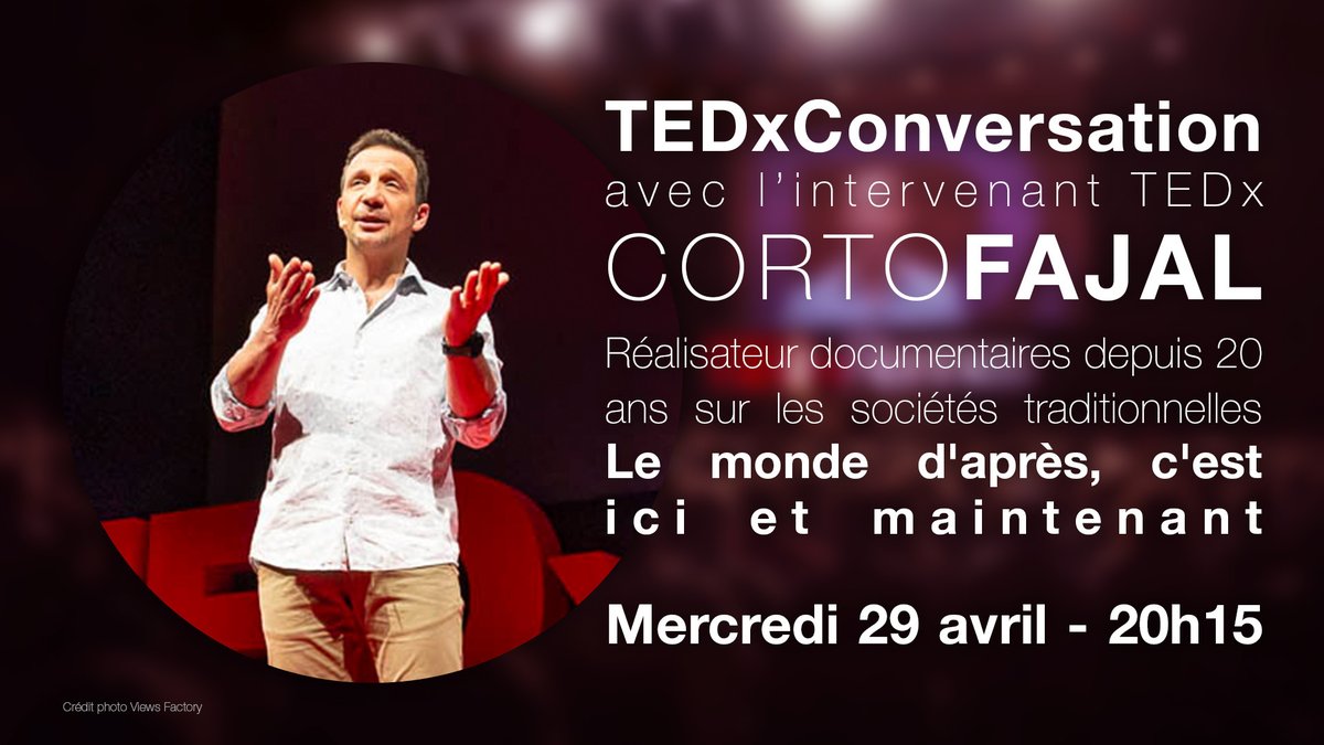 🤩 #TEDxConversation 8 avec Corto FAJAL, ça commence dans un peu moins de 12h 🤩 

Pas encore inscrits ??? C'est par ici ⬇️
crowdcast.io/e/tedx-convers…
Et si c'est complet, le live Facebook est ici ⬇️
facebook.com/events/1367266…

A ce soir 😉