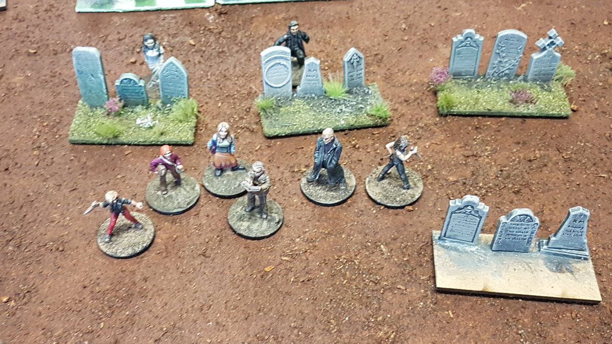 Gangs coming along too. Early base coats on everything but Giles and Tara are done.