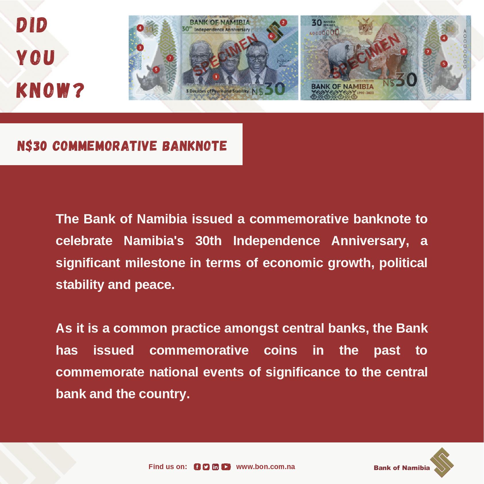 Bank Of Namibia Auf Twitter Didyouknow It Is A Common Practice Amongst Central Banks To Issue Commemorative Notes And Coins To Commemorate Important National Events Bankofnamibia Https T Co 6fqteheanw