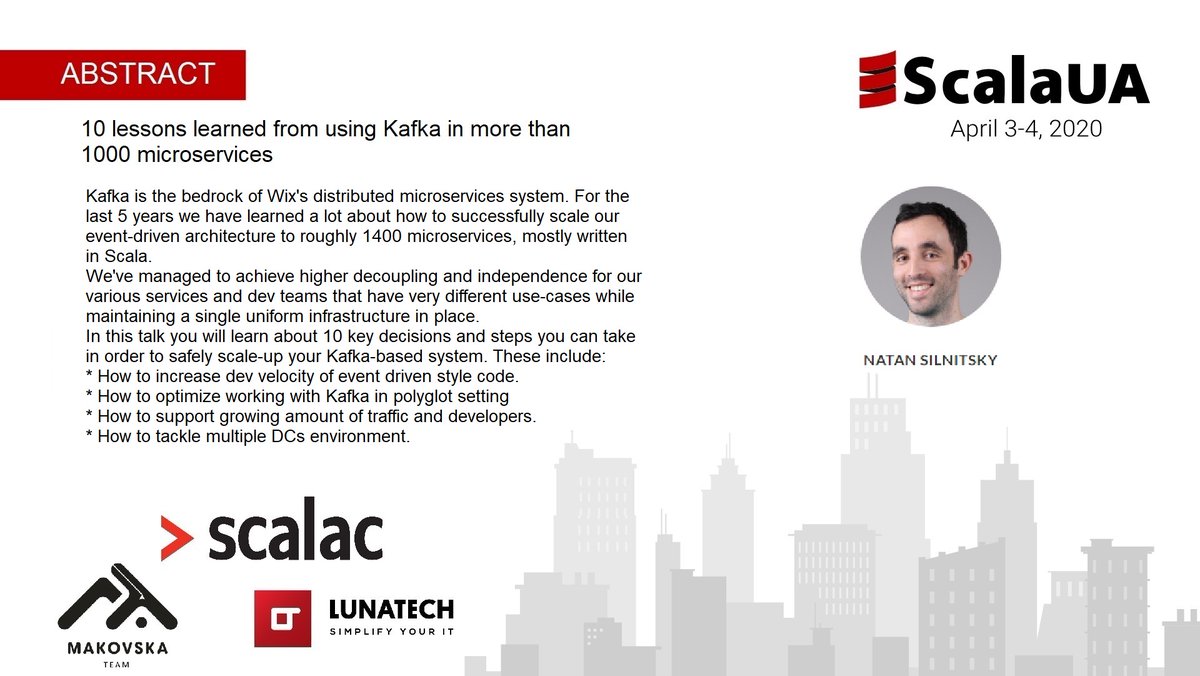 In about 1 hour, we are having a premiere on Youtube of the talk by Natan Silnitsky - 10 lessons learned from using Kafka in more than 1000 microservices
youtube.com/watch?v=N7kRAV…
Please join us and share it.