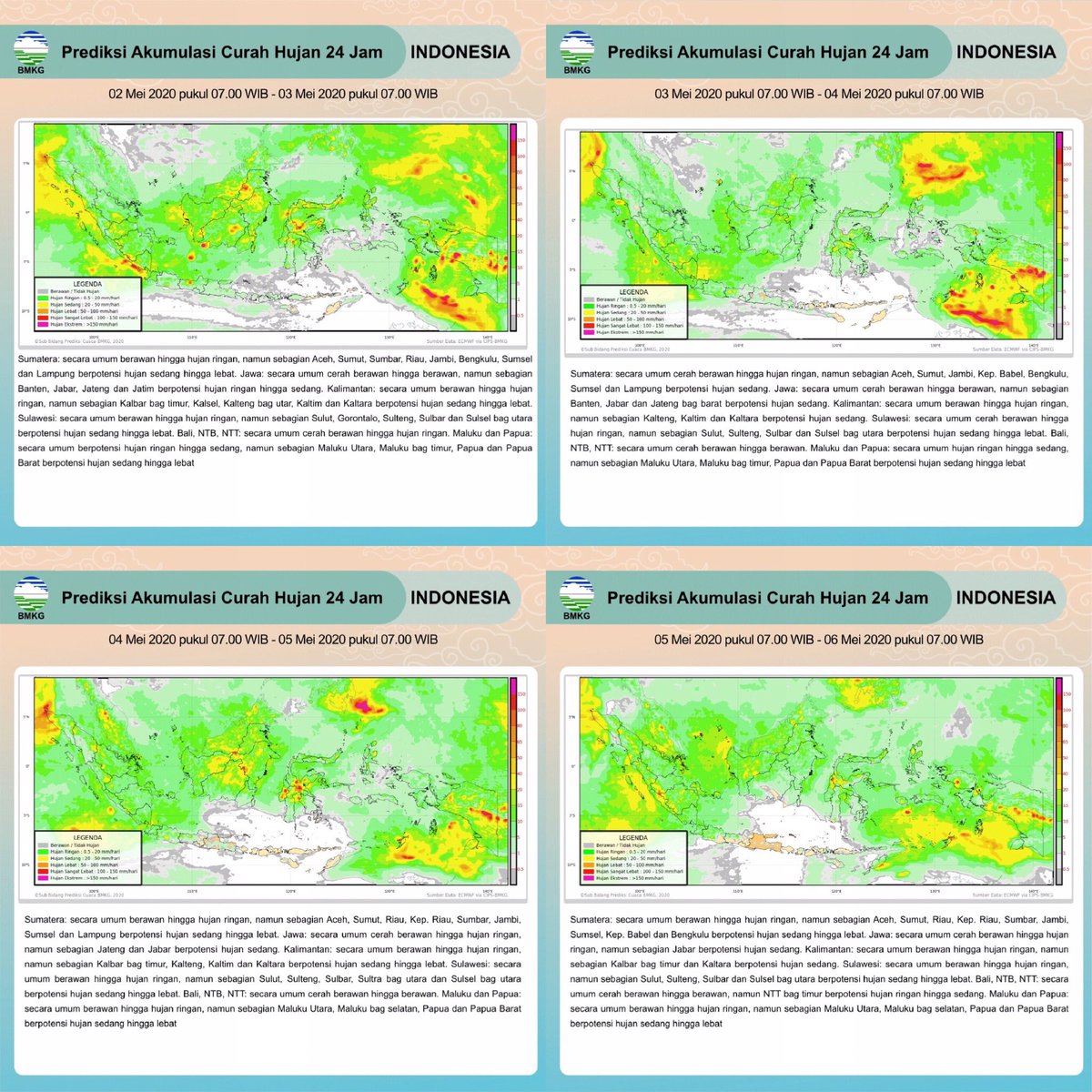 Top story: @infoBMKG: 'Halo Sobat BMKG,

Kami sampaikan Potensi Hujan di Wilayah Indonesia Dan Jabodetabek periode 30 April - 05 Mei 2020.
Semoga bermanfaat dan terima kasih
#InfoBMKG #Marikenalicuaca #PrakiraanCuaca #2… , see more tweetedtimes.com/TerasTeh?s=tnp