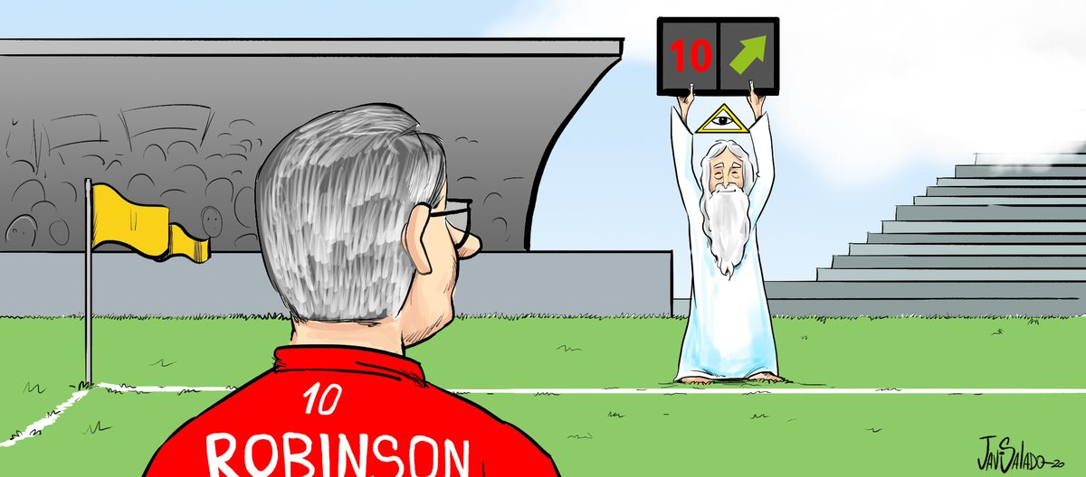 JaviSaladoo's tweet photo. A Michael Robinson.  #michaelrobinson #MichaelRobinsonDEP @michaelrobinson  Viñeta de prensa https://t.co/y7rmwPUAAO