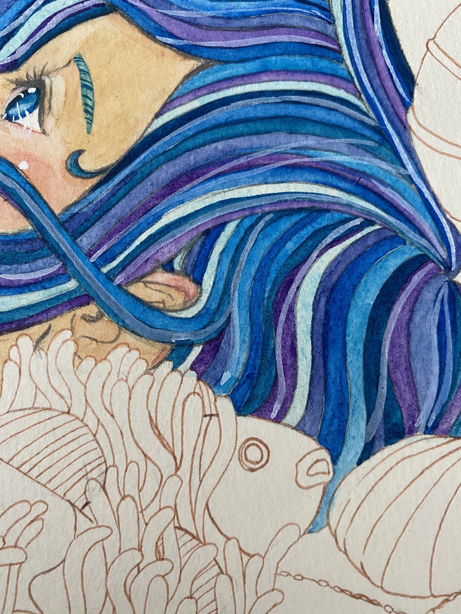 羽野 はち 髪の毛 イラスト 水彩画 ホルベイン 魚 うみ 髪の毛 お家時間を楽しもう 羽野 はち 髪の毛 イラスト 水彩画 ホルベイン 魚 うみ 髪の毛 お家時間を楽しもう