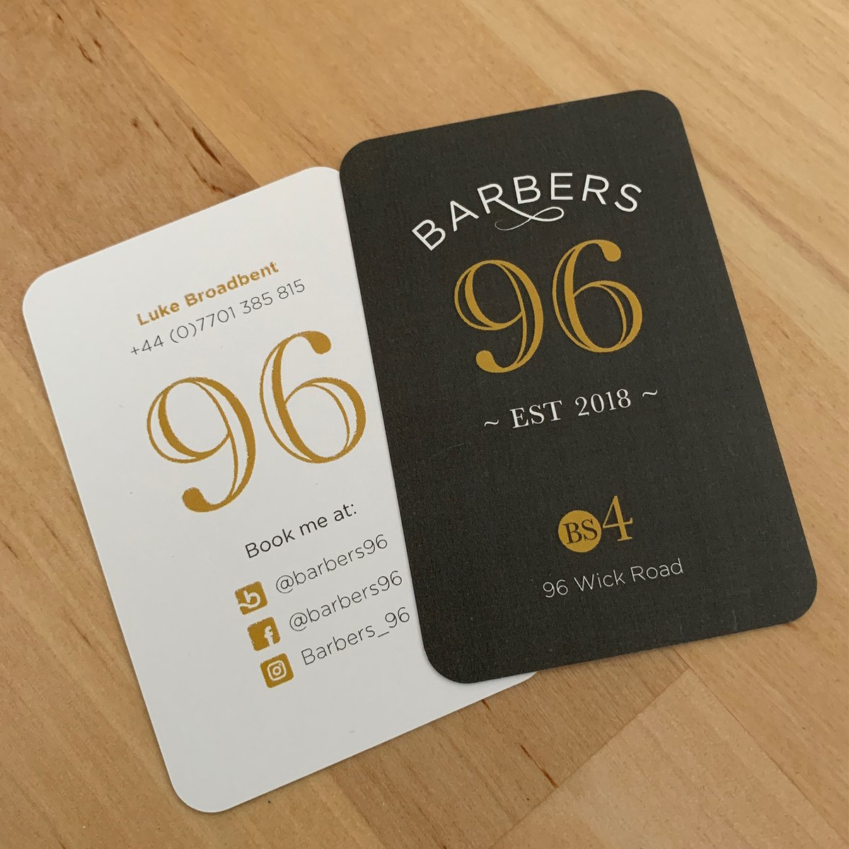 jaamed's tweet photo. Brand mark and busines card design for my lovely local barbers at 96 Wick Road. Hopefully we'll be able to go and get a hair cut again someday. #branding #barbers #bristol #bs4 #jayroerade #wickroad #design #bristolbranding #brandingbristol #local #business #shoplocal #typography https://t.co/MnU7mBj4PK