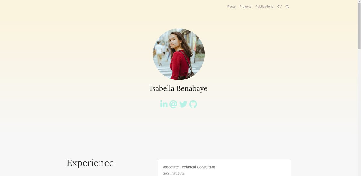 _isabellamb's tweet photo. 📌 #100DaysOfCode Day 7:
In the process of trying to figure out how to take out the box shadows in the Academic theme (this took way longer than I thought it would) I think I finally (almost) fully understand how Hugo works!! 💃
#blogdown #MadeWithAcademic #rstats https://t.co/SrbWef8BKB
