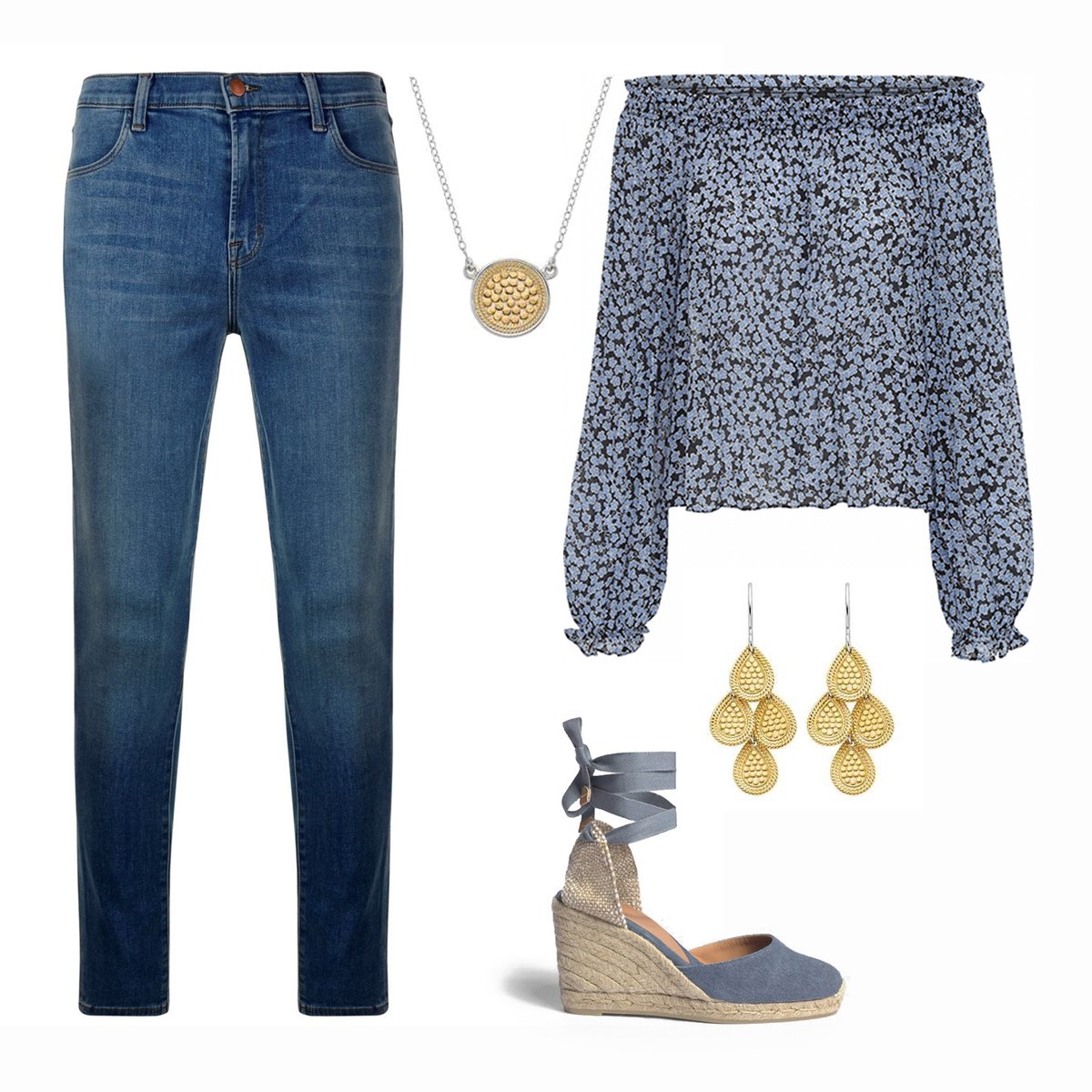 TheGateShop's tweet image. We’ve got the blues today in this pretty top, skinny jeans and leg-lengthening espadrilles. Pops of gold jewellery complete the outfit. Shop the look online!
@ExperienceGford 
@GuildfordTIC 
@WeLoveGuildford