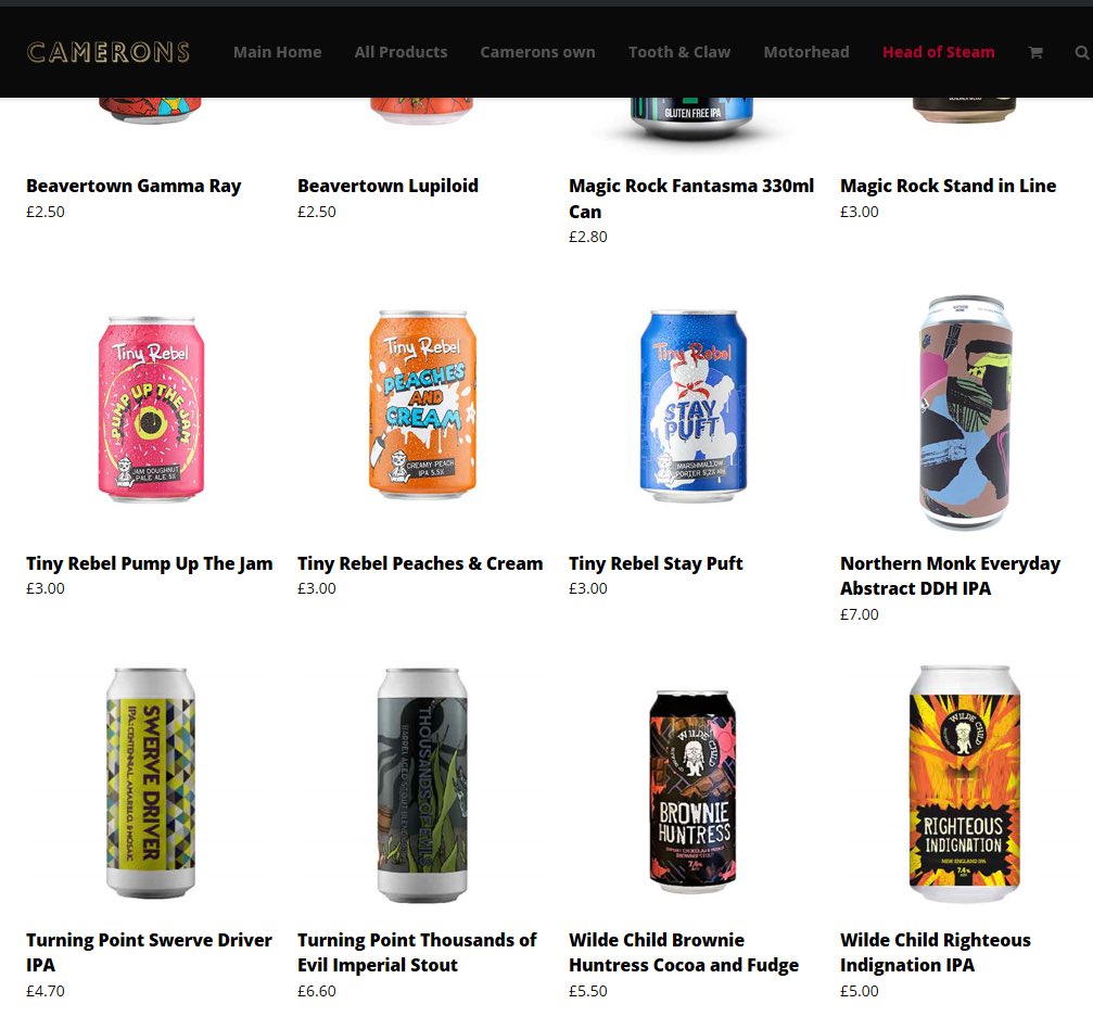 We’ve added 5 new beers onto our <a href="/headofsteamHQ/">The Head of Steam</a> page from brewers @NMBCo , <a href="/TurningPointbco/">Turning Point Brew Co</a> and <a href="/WildeChildBeer/">WildeChildBrewingCo.</a> 🍻

Link below 👇

cameronsbrewery.shop/head-of-steam/