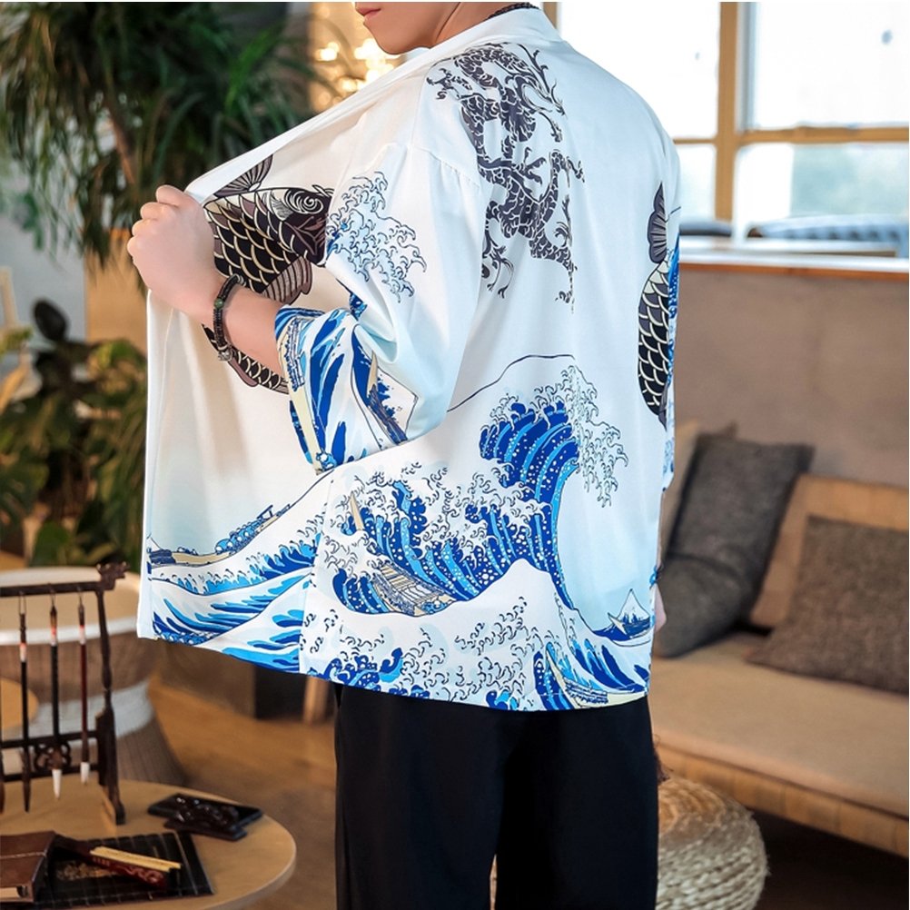 Koi Kimono Cardigan
Blue Black / White Black

M &amp; L = RM30
XL &amp; 2XL = RM35