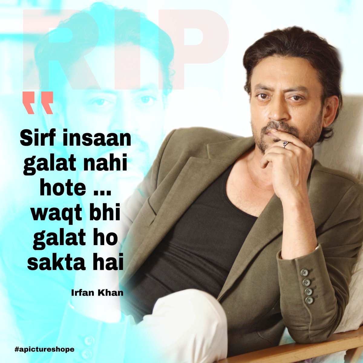Ashokkumarartss's tweet photo. Huge loss for Bollywood and Indian television 😢😢 R.I.P. Sir. We will miss u.🙏🙏

#IrrfanKhan #BreakingNews #BollywoodBreaking2020 #apictureshope https://t.co/LFj9d9Xady
