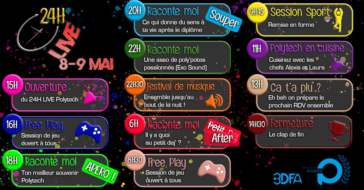 PolytechAlumni's tweet photo. - Tu fais quoi le 8 mai ? 
- Un jour férié … confiné … pas grand chose. Et toi ?
- J’ai une tite après-midi jeu suivi d’un apéro puis d’un festival. Et le lendemain sport puis tuto cuisine https://t.co/PsfUp29XXe