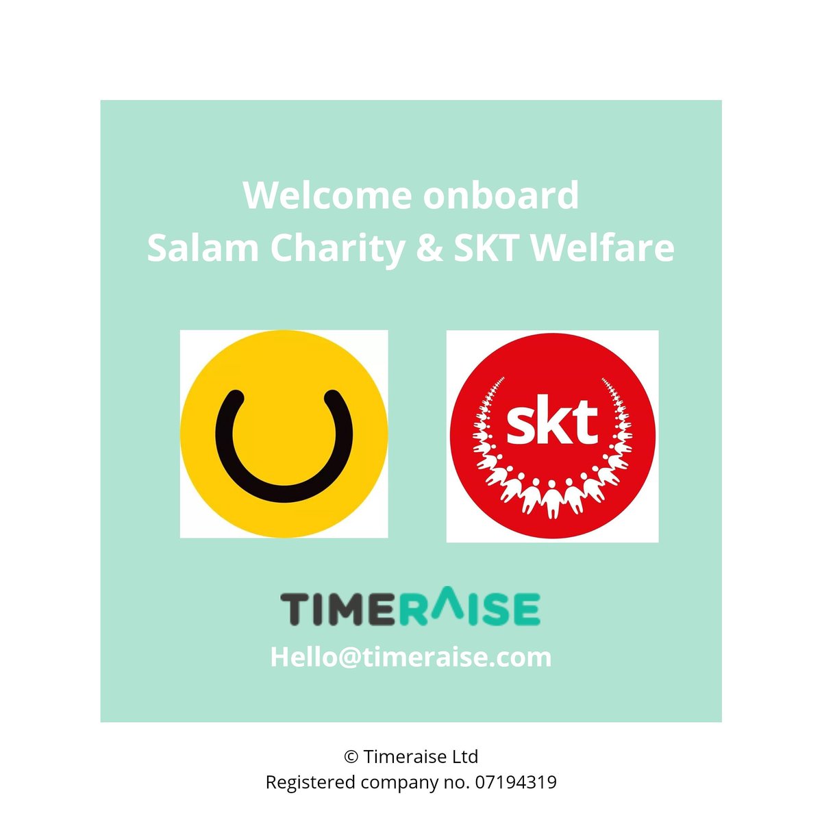 Welcome to our newest members <a href="/salamcharityuk/">Salam Charity</a> and <a href="/sktwelfare/">SKT Welfare UK</a>

Register your charity for our FREE services by emailing hello@timeraise.com

#Timeraise #TimetoServe #VolunteerRecruitment  #volunteering