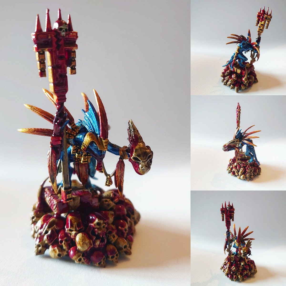 Bradalads's tweet photo. #wipwednesday I pretty proud of this little fella, couldn't resist the (instarpaints) metallics of course but it was lots of fun playing with the blood and building up the base 
#PaintingWarhammer #WarhammerCommunity #seraphon  #BloodForTheBloodGod #idratherbeshiny #instarpaint https://t.co/pWE7mjxupo