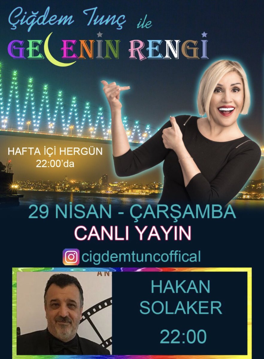 Fazla söze gerek yok akşam saat 22.00 da sevgili dostum Çiğdem Tunç un canlı yayın konuğuyum... Bekliyoruz efendim...