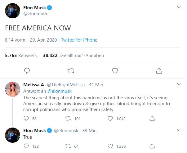 Vielleicht ist <a href="/elonmusk/">Elon Musk</a> ein größerer Idiot als wir alle denken. #Corona #Musk #Tesla