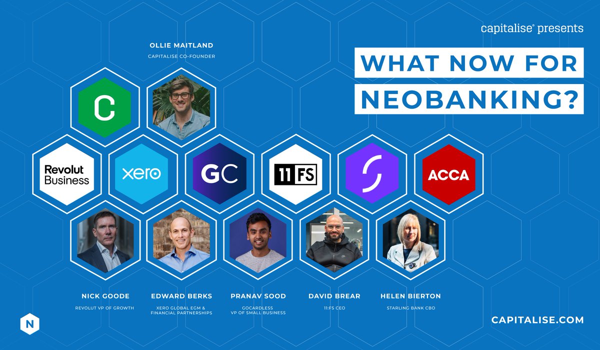 Capitalisers's tweet photo. 📣Today's the day 📣 👉https://t.co/7Jq74JuLda Join us at 3 pm we gather six heavyweight fintechs and get down into the nitty-gritty of what this new world of banking means for SMEs and their accountants #NeobankingFuture #fintechfinance https://t.co/XqKKll4EYm