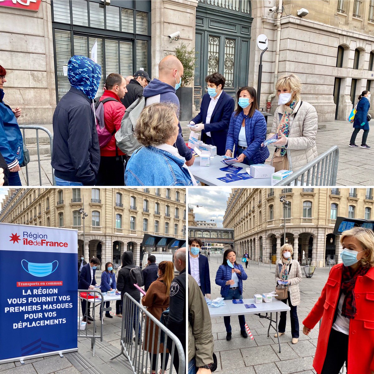 jdHAUTESERRE's tweet photo. 7h30 parvis de la gare Saint Lazare Paris 8e : Distribution des masques offerts par la Région Ile-de-France aux usagers. Merci @vpecresse 🙏 https://t.co/iBF42NV30F