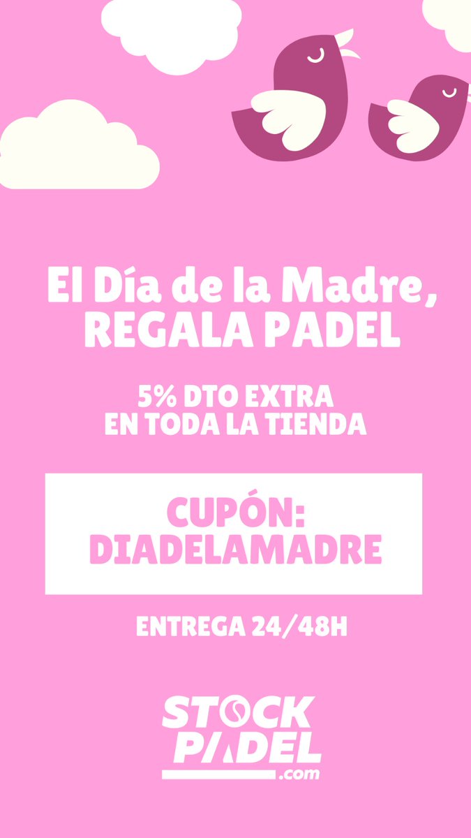 stockpadel's tweet photo. El día de la Madre...
¡REGALA PÁDEL!
#padel #DiaDeLaMadre https://t.co/pm5K63E3uH