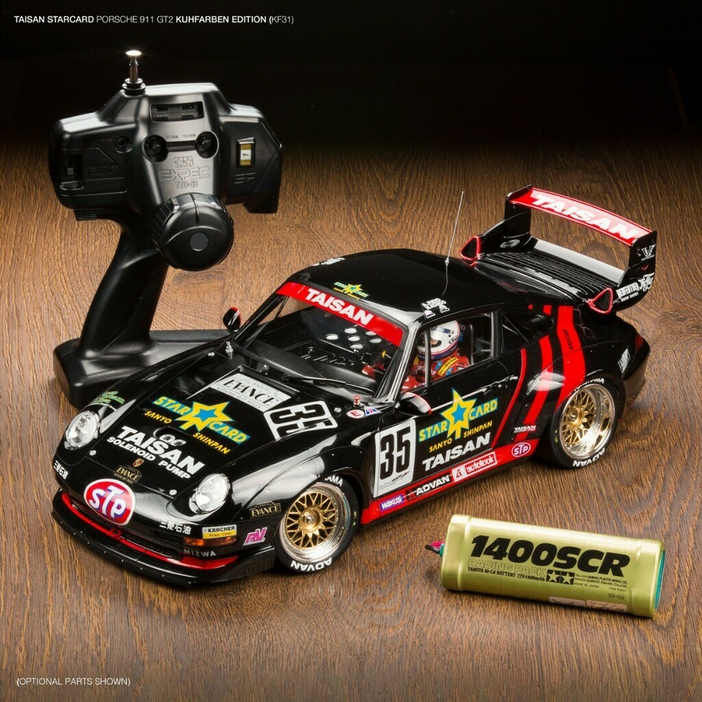 kuhfarben's tweet photo. ** For full details on this car see https://t.co/Y6jUSNlskD ** Another shot of the Tamiya Taisan 911 GT2 I built last year. I like to do these photos that include a transmitter, to ensure the car isn't mistaken for a 1/24 plastic model where this leve… https://t.co/9zeXXE5ciN https://t.co/jCpCKnUi3n