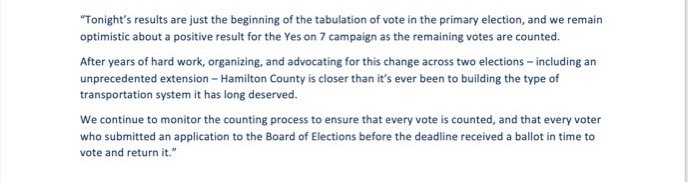 The campaign issued the following statement on the April 28th election results: