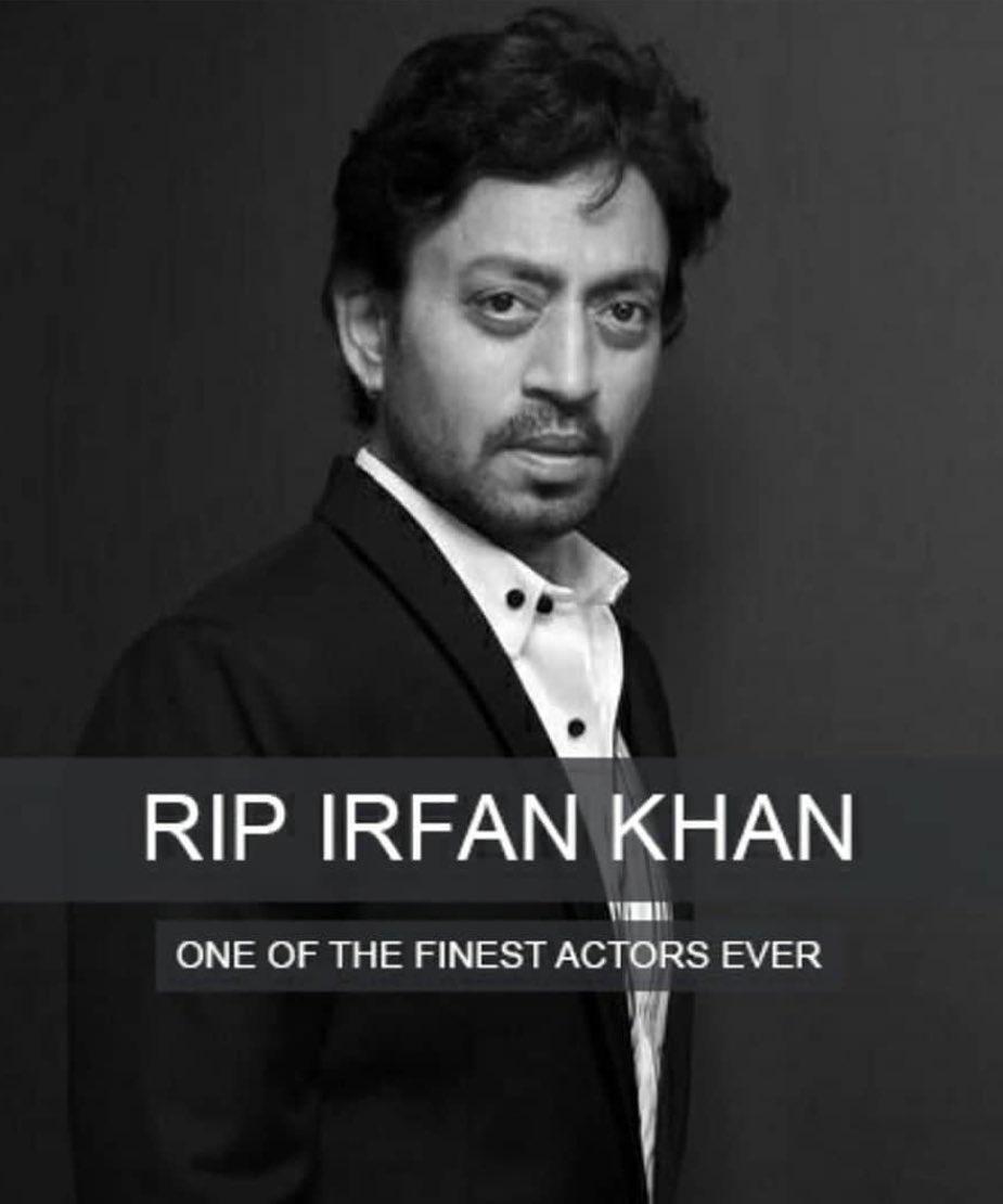 It's really heart broking ..that #irffankhan sir is no more.
We all will miss you sir...
May your soul Rest in peace 😔