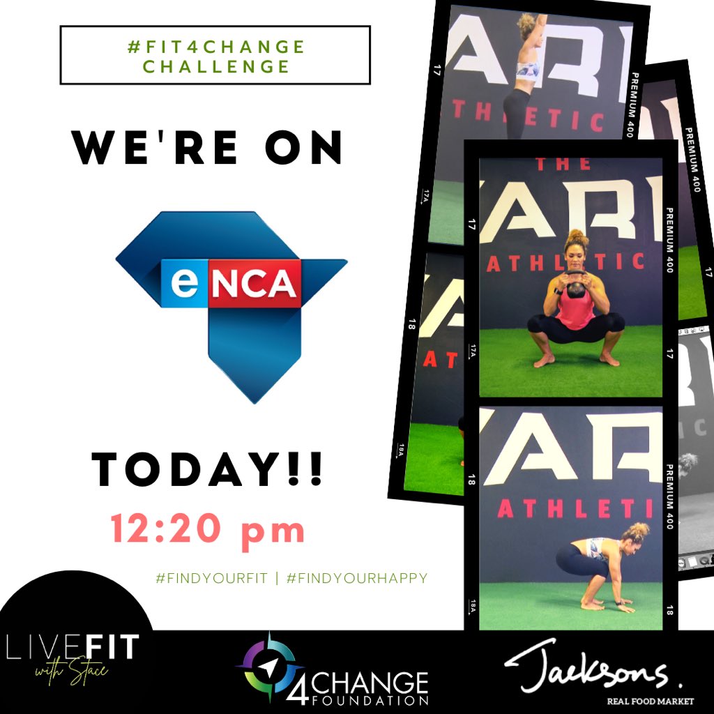 livefitstace's tweet image. We’re on @eNCA at 12:20 today talking about our #Fit4Change Squat &amp;amp; Burpee Challenge! Please tune in Fam!! @StaceHolland