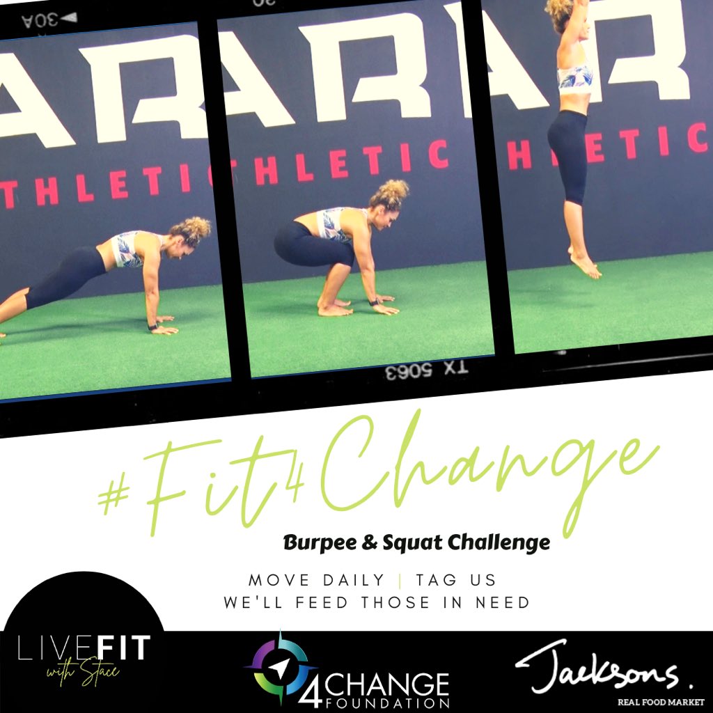 livefitstace's tweet image. We’re on @eNCA at 12:20 today talking about our #Fit4Change Squat &amp;amp; Burpee Challenge! Please tune in Fam!! @StaceHolland