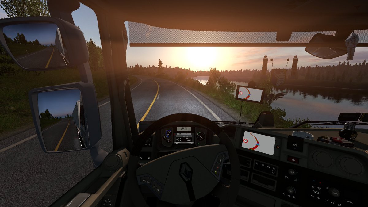 Dyflox's tweet photo. Waking up &amp; starting your drive like this is just😍 
@SCSsoftware #ETS2 https://t.co/fjVzOHmRH6