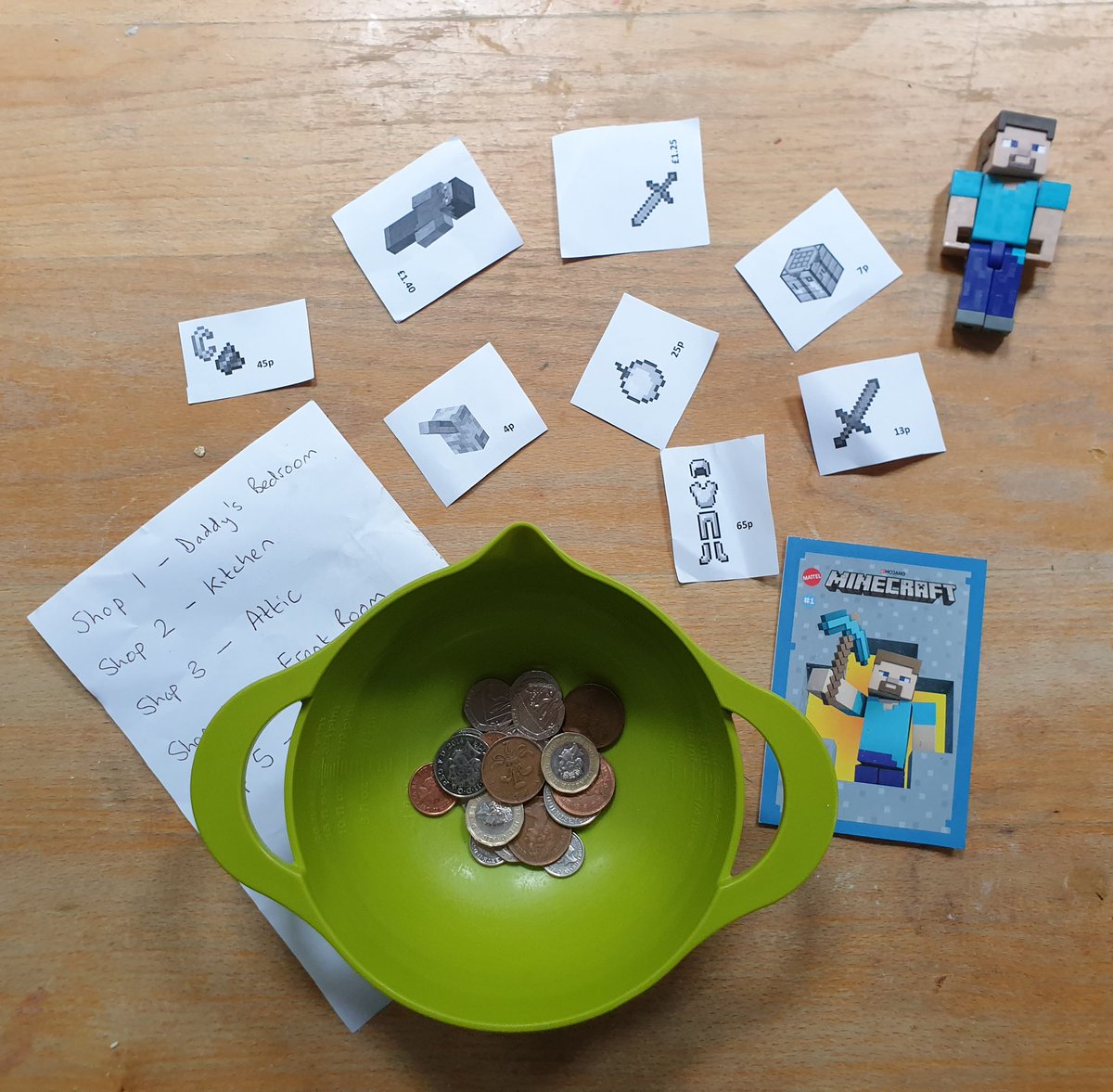 David K Smith This Morning S Minecraft Shopping Daily Solve Involved Real Money 5 Different Shops All Around The House Each Staffed By A Shopkeeper With A Very Different Personality And