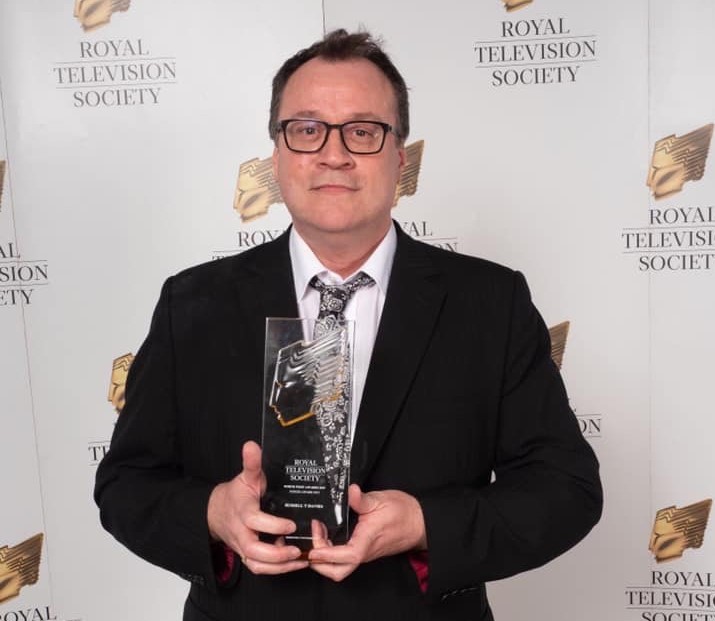 MediaCityUK's tweet image. Head over to our Facebook Page and join us at 5pm today for @MediaCityUK's (virtual) SPOTLIGHT ON.... Russell T Davies: Writing for the Future.
It will be an enlightening, funny and inspiring 40 minutes
In partnership with @REDProductionCo, @RTSNW &amp;amp; @SalfordUni 

#MCUKSpotlightOn