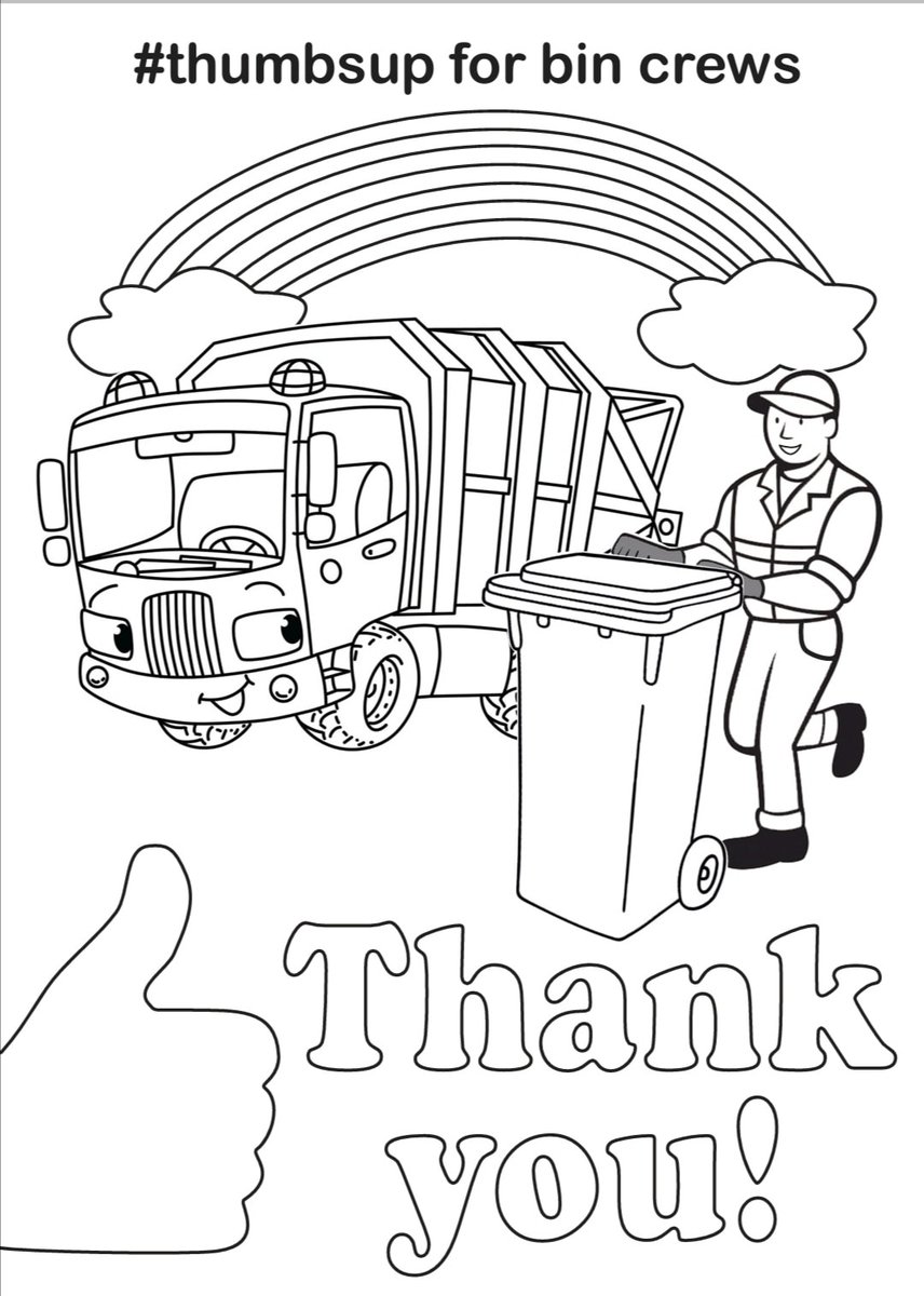 RibbleValleyBC's tweet photo. We’ve had a lot of messages from people asking us to pass on their thanks to our bin crews. For our younger residents to get involved, we’ve provided a poster (from @hinckandbos_bc) to colour &amp; stick in your window or bin We’d love to see what you’ve done. #thankyou #CouncilsCan https://t.co/1J68ybsPUi