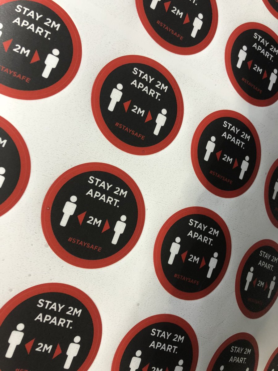 Get ready for your reopening with Social distancing stickers. Get in touch now #printing #staysafe #SocialDistance